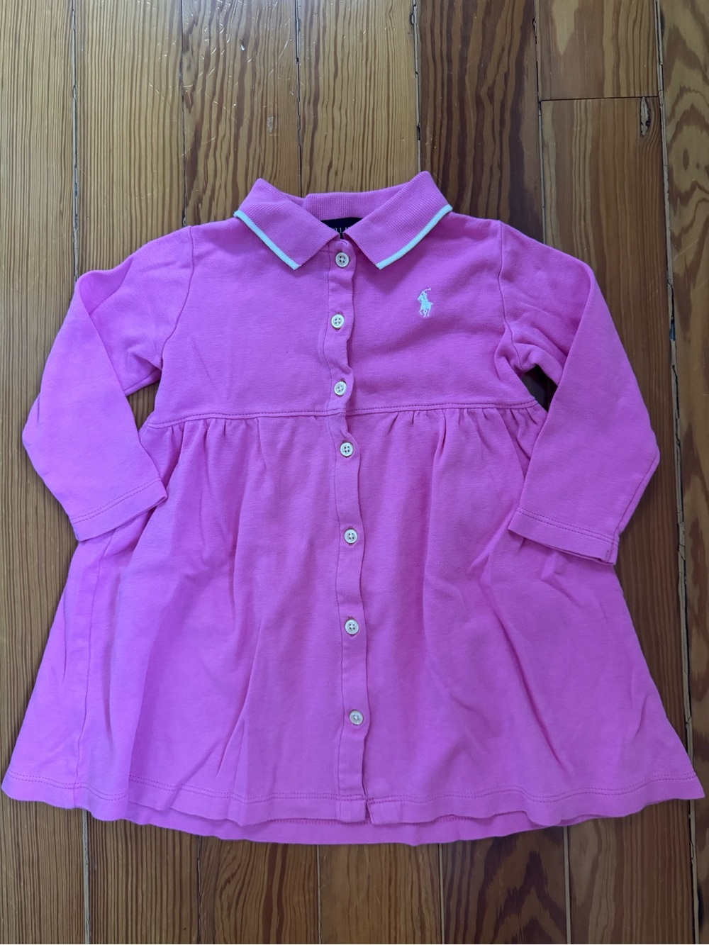 Ralph Lauren Pink Long-Sleeve Polo Dress